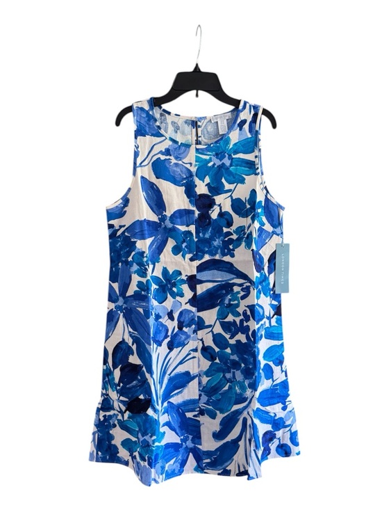 London Times Dresses & Skirts - London Times Blue Floral A-Line Linen Sleeveless Dress